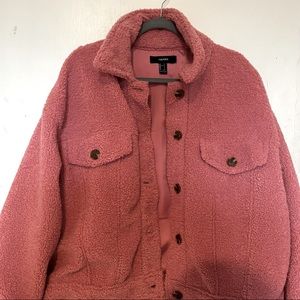 Forever 21 Dark Pink Puffer Bomber Jacket